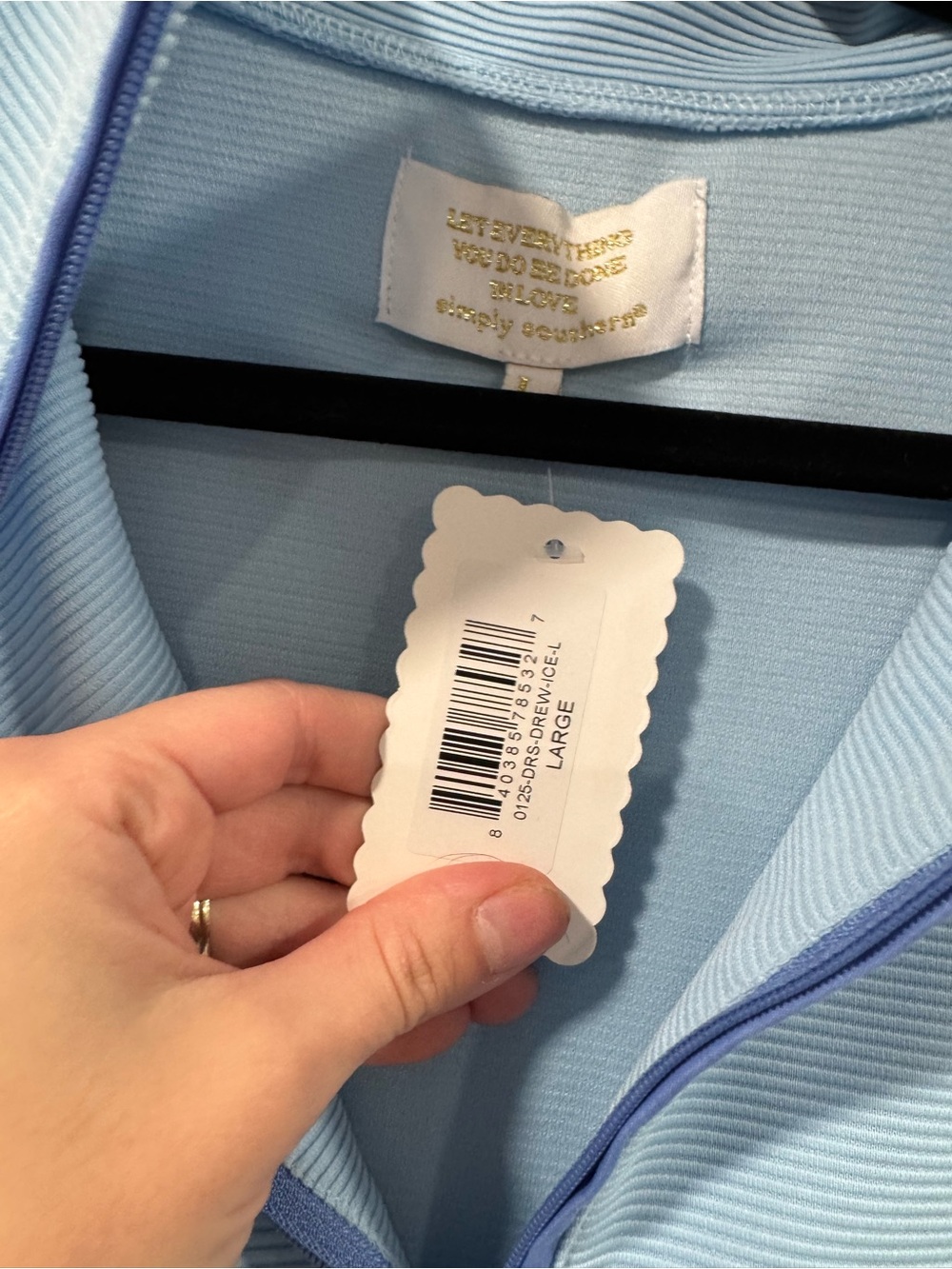 NWT Simply Southern Light Blue Women's Dress Zip Neck - Picture 6 of 6